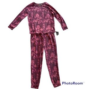 2 Liv Plum Purple Tie Dye Jogger Jumpsuit Set Women’s Medium